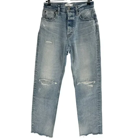 Moussy Distressed Blue Argnett Denim Jeans Size 26 - Picture 2 of 4